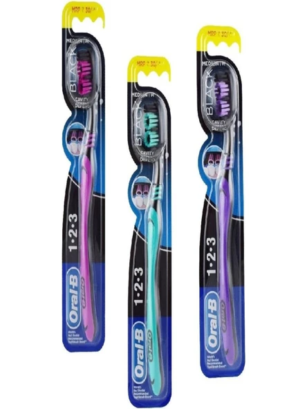 Oral-B Çok Yönlü Black Diş Fırçası Medium 3 Adet ürün görseli 1