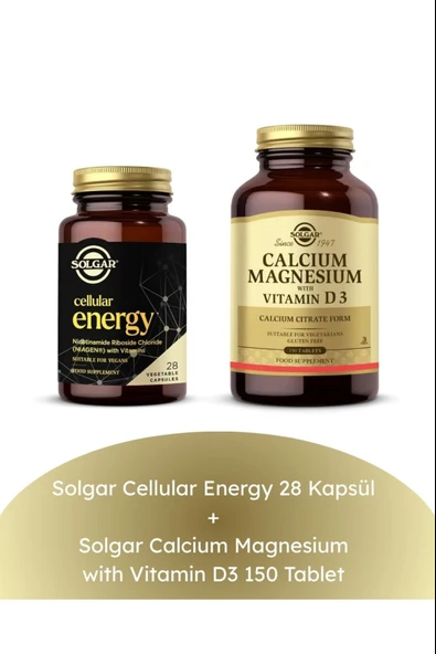 Solgar Cellular Energy 28 Kapsül + Calcium Magnesium with Vitamin D3 150 Tablet ürün görseli 1