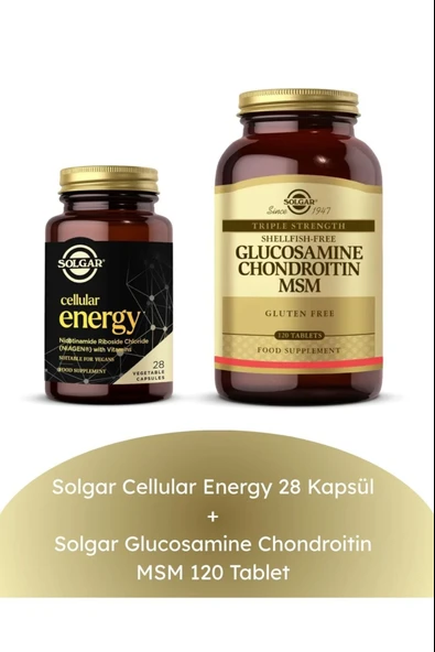 Solgar Cellular Energy 28 Kapsül + Glucosamine Chondroitin MSM 120 Tablet ürün görseli 1