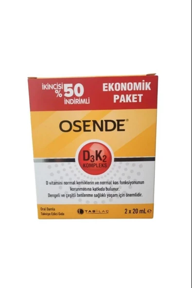 Osende D3K2 Damla 20 ml - İkincisi %50 İndirimli ürün görseli 1