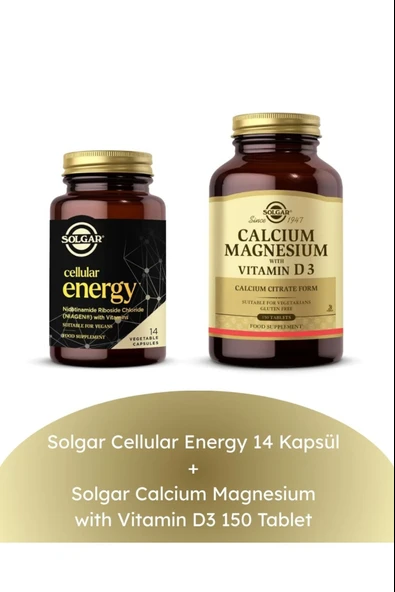 Solgar Cellular Energy 14 Kapsül + Calcium Magnesium with Vitamin D3 150 Tablet ürün görseli 1