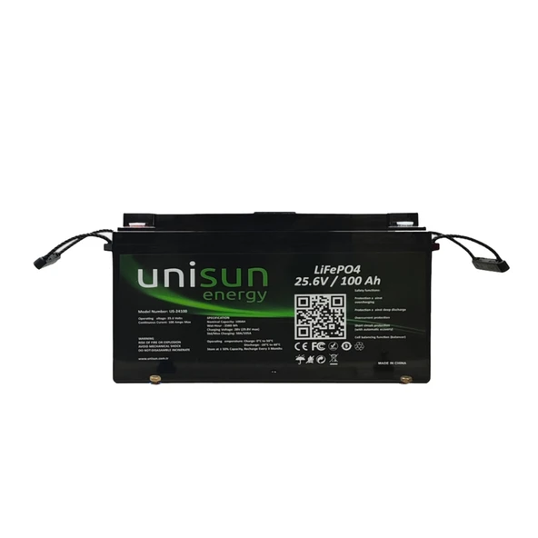 Unisun 25.6V 100Ah LiFEPO4 Batarya 6000 Cycle + Ekran + Bluetooth ürün görseli 1