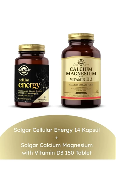 Solgar Cellular Energy 14 Kapsül + Calcium Magnesium with Vitamin D3 150 Tablet ürün görseli 1