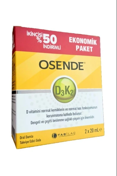 Osende D3K2 Damla 20 ml - İkincisi %50 İndirimli ürün görseli 1