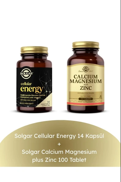 Solgar Cellular Energy 14 Kapsül + Calcium Magnesium plus Zinc 100 Tablet ürün görseli 1