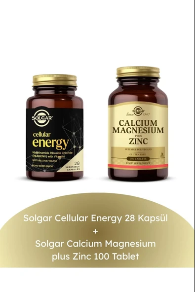 Solgar Cellular Energy 28 Kapsül + Calcium Magnesium plus Zinc 100 Tablet ürün görseli 1