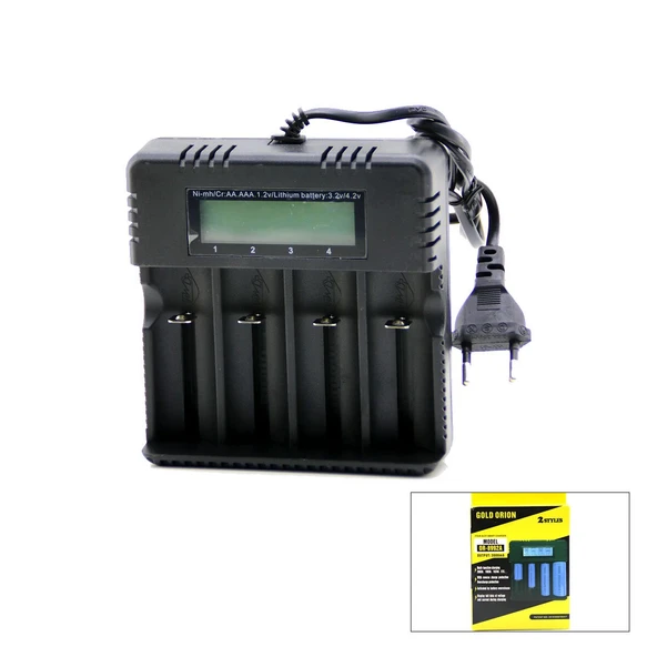 4LÜ PİL ŞARJ ALETİ 3000mA 4.2V FİŞLİ=AC 100-240V ETC - 26650 - 18650 - 16340 GO53/1395 ürün görseli 1