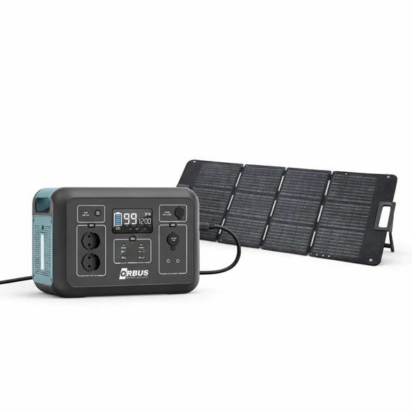 Orbus 1200W Güç Kaynağı 100W Katlanır Güneş Paneli ürün görseli 1