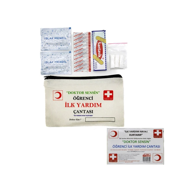İLK YARDIM 19PCS ÖĞRENCİ ÇANTASI GO53/1395 ürün görseli 1