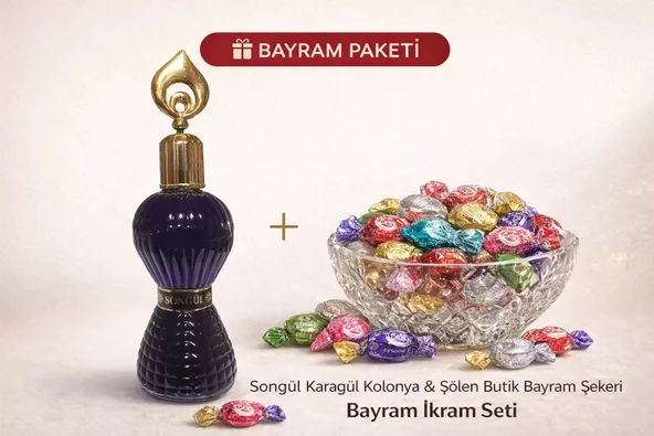 Songül Karagül Kolonyası ve 500 gr Şölen Bayram Şekeri Paketi – Karışık Sert ve Meyve Aromalı Jöle Şeker İkram Paketi ürün görseli 1