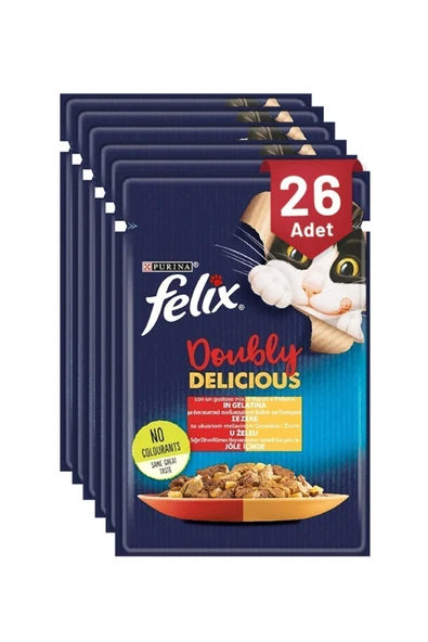 Felix Sığır Etli Ve Tavuklu Konserve Kedi Maması 85 gr X 26 Adet ürün görseli 1