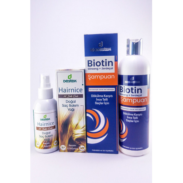 Destek Biotin Şampuan 330 ML-Hairnice Saç Bakım Yağı 150 ML ürün görseli 1