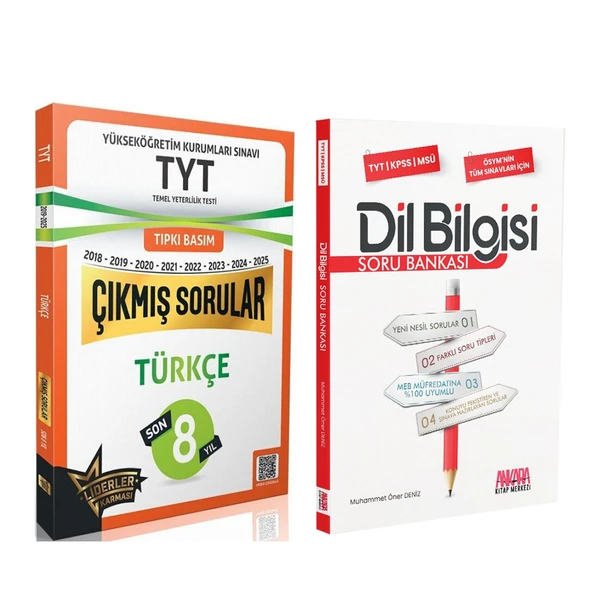 Liderler Karması TYT Türkçe Çıkmış Sorular Son 8 Yıl ve AKM Dil Bilgisi Soru Bankası Seti 2 Kitap ürün görseli 1