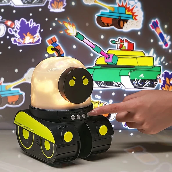 Çocuklar Için Eğitici Ve Eğlenceli Robot Temali Projektör Gece Lambasi ürün görseli 1