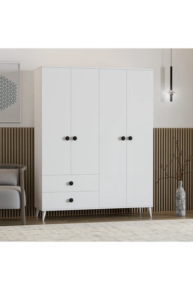 İMBAŞ Opal 4 Kapak 2 Çekmece Gardırop - Resim 3