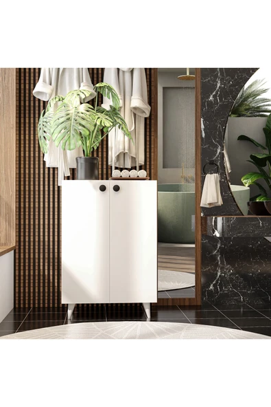 İMBAŞ 2 Kapaklı 3 Raflı Çok Amaçlı Dolap Ayakkabılık Mutfak Banyo Kiler Dolabı ürün görseli 1