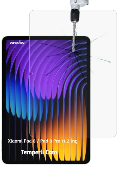 corcishop Xiaomi Pad 8 / Pad 8 Pro 11.2 İnç Uyumlu Premium Temperli Ekran Koruyucu Kırılmaz Cam ürün görseli 1