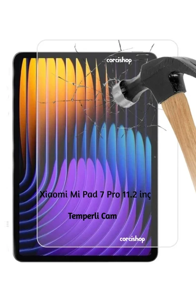 corcishop Xiaomi Pad 7 Pro 11.2 inç 2025 Modeli İle Uyumlu Kırılmaz Tablet Temperli Cam Ekran Koruyucu ürün görseli 1