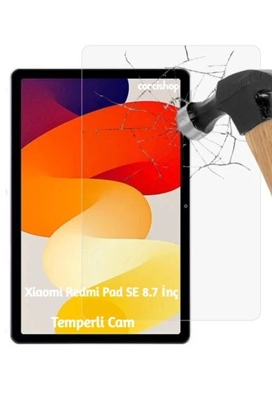 corcishop Xiaomi Redmi Pad SE 8.7 İnç Modeli İle Uyumlu Kırılmaz Tablet Temperli Cam Ekran Koruyucu ürün görseli 1