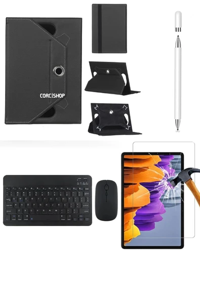corcishop Samsung Galaxy Tab S11 SM-X736B Uyumlu 4in1 Set Klavye Mouse Kılıf Kalem Ekran Koruyucu ürün görseli 1