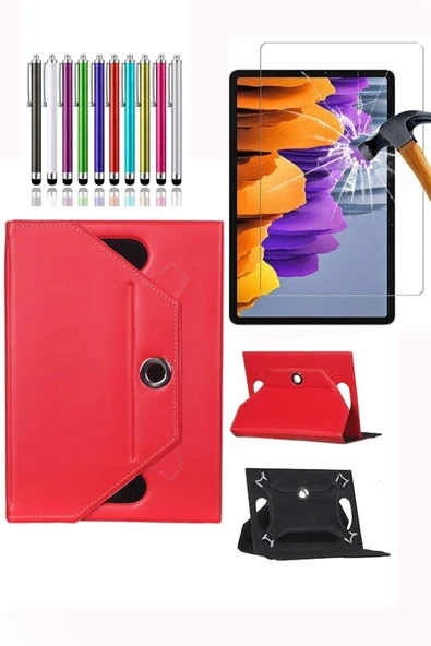 corcishop TCL TAB 10L Gen 4 LTE 10.1 İnç Universal Dönerli Standlı Kılıf + Ekran Koruyucu + Kalem ürün görseli 1