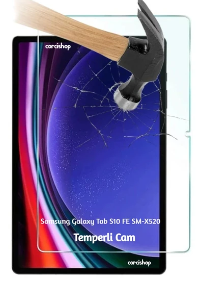 corcishop Samsung Galaxy Tab S10 FE Plus SM-X620 13.1 İnç Kırılmaz Tablet Temperli Cam Ekran Koruyucu ürün görseli 1