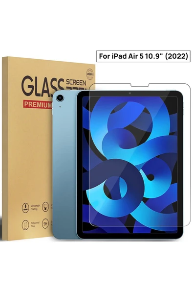 corcishop Apple iPad Air (5. nesil) 10.9 2022 Uyumlu Premium Temperli Ekran Koruyucu Kırılmaz Cam ürün görseli 1