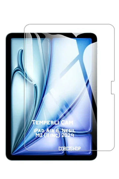 corcishop Apple Ipad Air 6. Nesil M2 11 Inç 2024/2025 Uyumlu Temperli Ekran Koruyucu Kırılmaz Cam ürün görseli 1