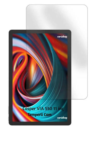 corcishop Casper Via S50 11 inç Modeli İle Uyumlu Kırılmaz Tablet Temperli Cam Ekran Koruyucu ürün görseli 1