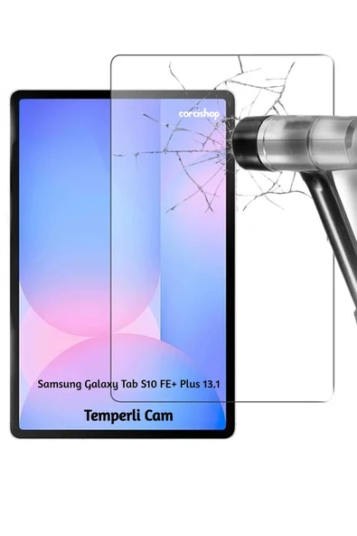 corcishop Samsung Galaxy Tab S10 FE+ 13.1 İnç 2025 Preimum Kırılmaz Tablet Temperli Cam Ekran Koruyucu ürün görseli 1