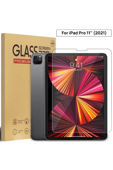 corcishop Apple iPad Pro 11" 3. Nesil Uyumlu Premium Temperli Ekran Koruyucu Kırılmaz Cam ürün görseli 1
