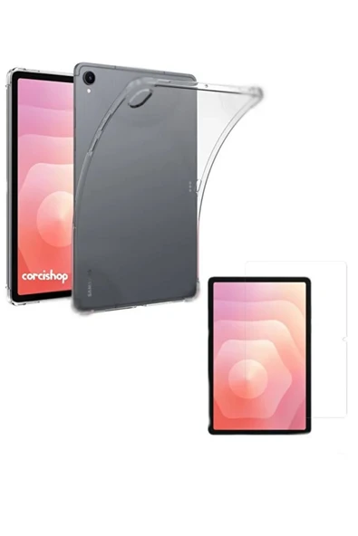 corcishop Samsung Galaxy Tab S11 SM-X730 11 İnç Kılıf Şeffaf Silikon Arka Kapak + Nano Esnek Ekran Koruyucu ürün görseli 1