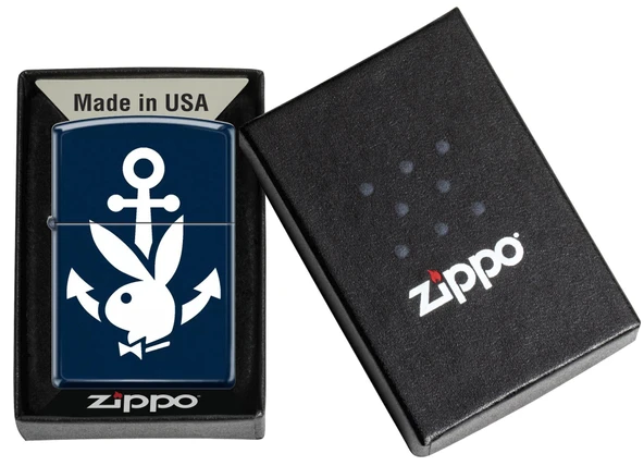 Zippo Playboy Navy Matte Dizayn Çakmak - Resim 3