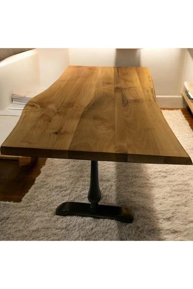MOBİLYACIN CAFE MASA Ahşap Kütük Masa DAMLA AYAK 180x90 ürün görseli 1
