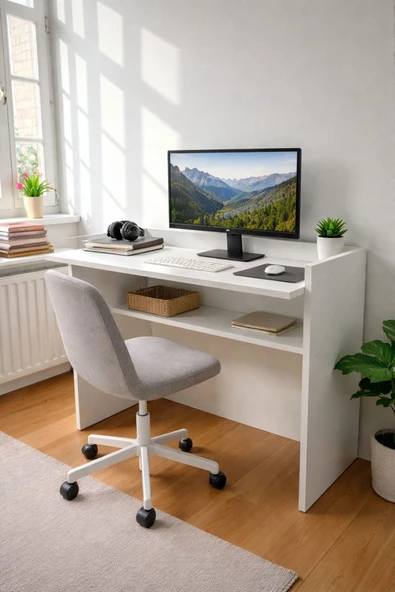 MOBİLYACIN Çalışma Masası Bilgisayar Masası Ofis Ders Yemek Masası Beyaz ürün görseli 1