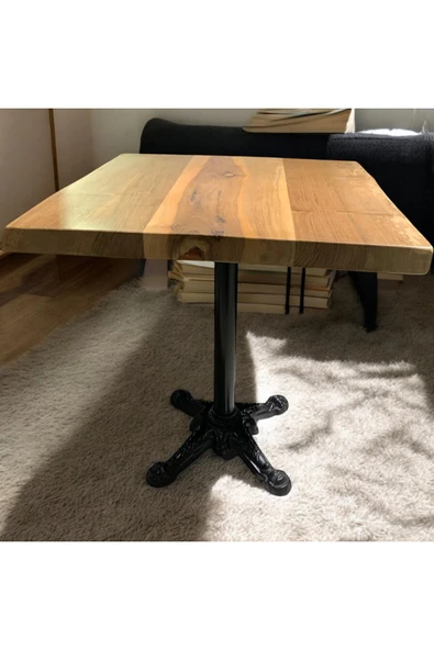 MOBİLYACIN CAFE MASA Ahşap Kütük Masa ASLAN AYAK KARE 80x80 ürün görseli 1