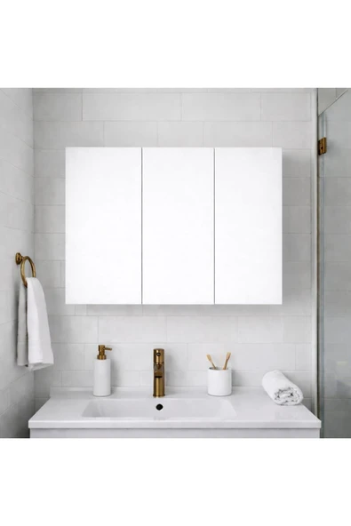 MOBİLYACIN ÜÇ Kapaklı Banyo Dolabı ürün görseli 1