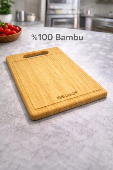 MOBİLYACIN BAMBU KESME TAHTASI (SU OLUKLU) 30x24 ürün görseli 1