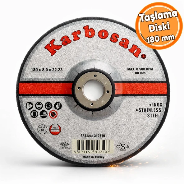 Taşlama Diski 180x8x22 Metal Taşlama Kesme Diski Profesyonel Spiral Taş Motoru Diski ürün görseli 1