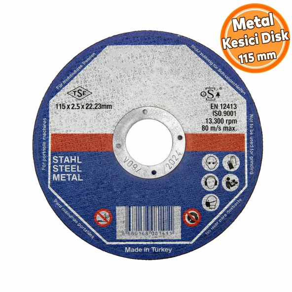 Profesyonel Metal Kesici Disk 115x2,5x22,23 Avuç Taşlama Demir Çelik Kesim Diski Dayanıklı Yapı ürün görseli 1
