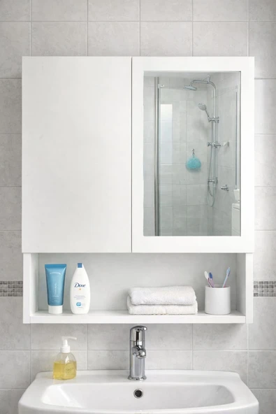 MOBİLYACIN İki Kapaklı Aynalı Banyo Dolabı ürün görseli 1