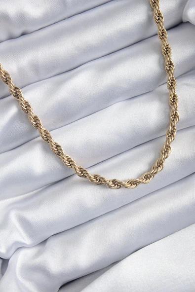 316L Çelik Gold Renk 60 cm Burgu Model Kadın Kolye - TJ-BKO7972 TG-1395 339211 ürün görseli 1