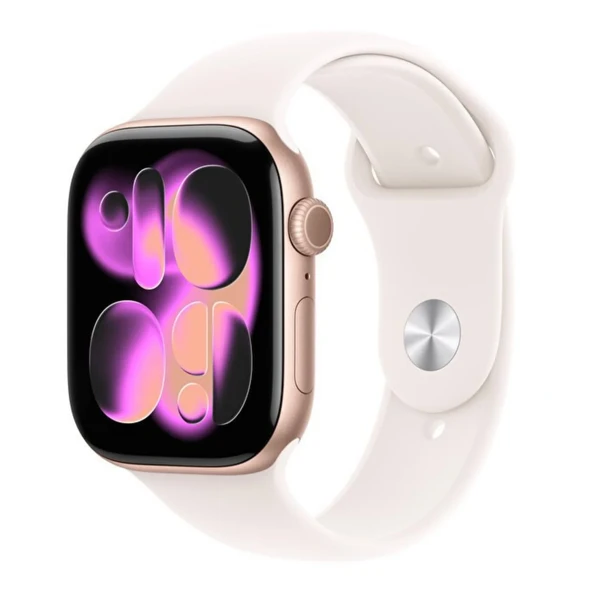 Apple Watch Series 11 GPS + Cellular 46mm Roze Altın Rengi Alüminyum Kasa ve Bulut Pembesi Spor Kordon - S/M ürün görseli 1