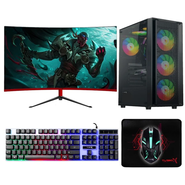 Turbox Tx9042 i5 6400 16GB Ram 512GB SSD 8GB RX580 23.8 inç FHD Curved Oyuncu Oem Paket ürün görseli 1