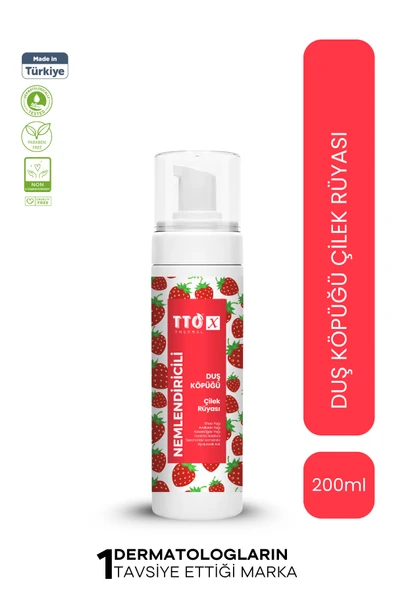 TTO-X Nemlendiricili Duş Köpüğü Çilek Rüyası 200ml ürün görseli 1