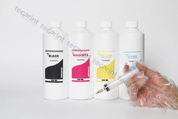 Tecprint Epson Uyumlu L220 Cmyk  500 ml   Muadil Mürekkep  Seti+Enjektör+Eldiven ürün görseli 1