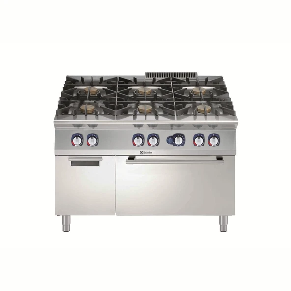 Electrolux Professional E9GCGL6C1M 6 Ocak(10kw) G.kuzine+fırın+dolap-1200mm ,391014 ürün görseli 1