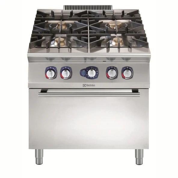 Electrolux Professional E9GCGH4CG0 4 Açık Ateşli Gazlı Kuzine + Fırın-800mm ,391005 ürün görseli 1