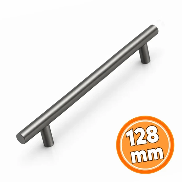 Metal Mobilya Mutfak Dolap Çekmece Dolabı Kulbu Kulpu Kulpları (1 Adet) Titanyum Renk 128 mm 12,8 cm ürün görseli 1