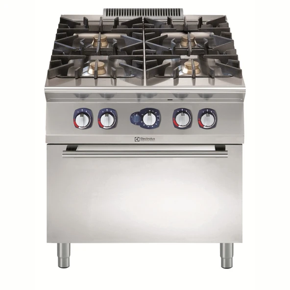 Electrolux Professional E9GCGH4CGL 4 Ocaklı (6kw) Gaz.kuzine,fırınlı-800mm ,391004 ürün görseli 1
